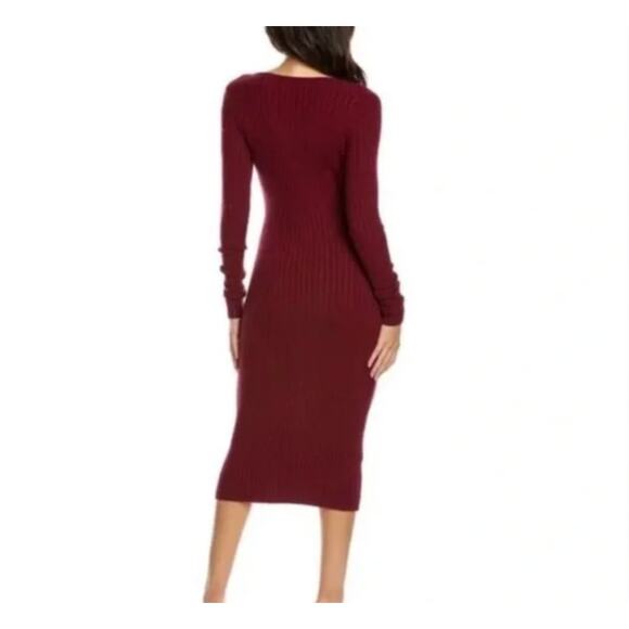 $425 Ramy Brook Pilar Cashmere Dress Womens Size S Bordeaux Long Sleeve New - Picture 10 of 10